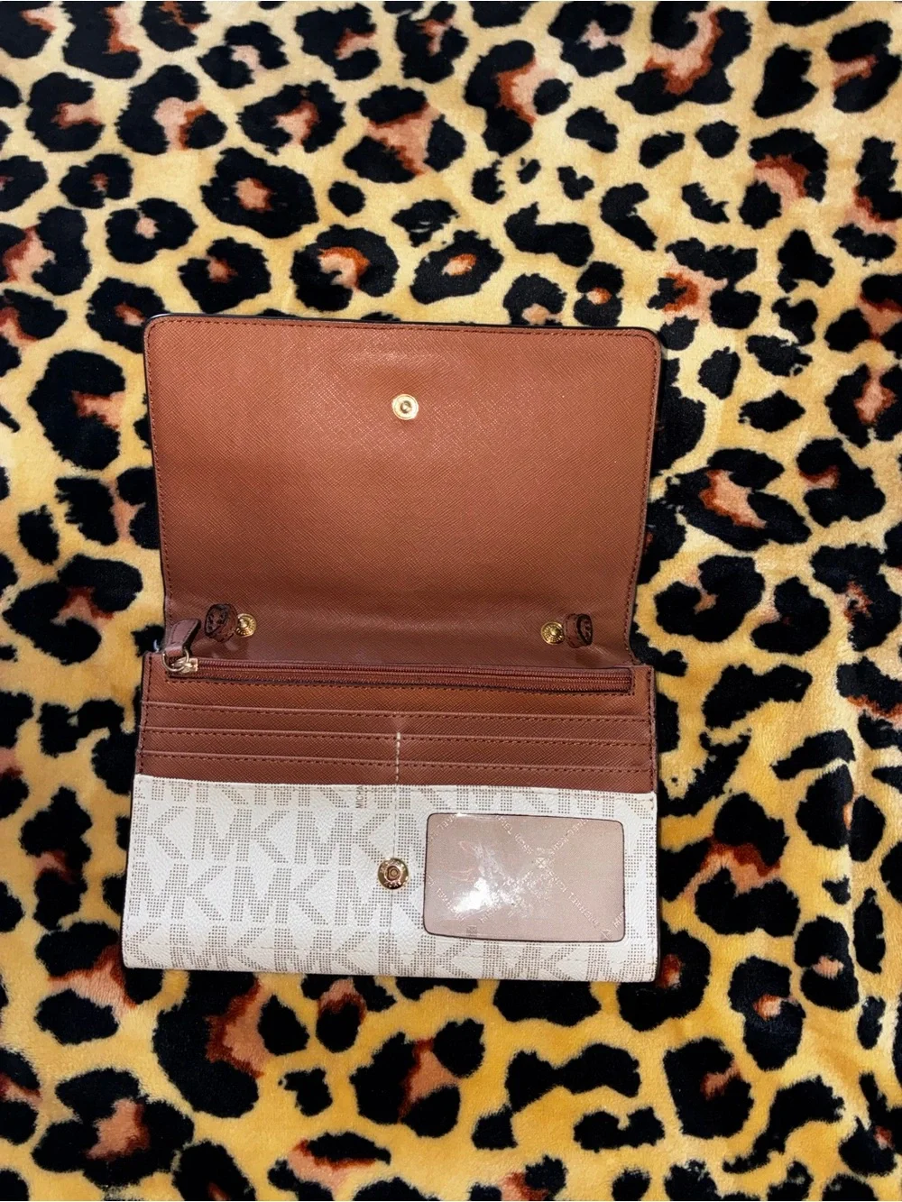 Michael Kors Cream Beige Signature MK Wallet Clutch